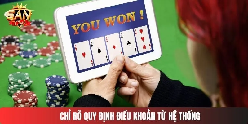 Chỉ rõ quy định điều khoản từ hệ thống