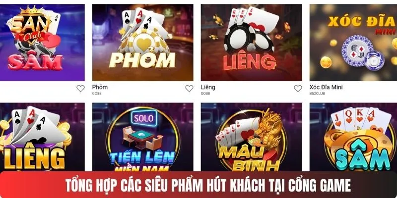 Tổng hợp các siêu phẩm hút khách tại cổng game